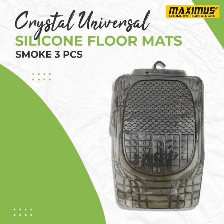 Crystal Universal Silicone Floor Mats Smoke Mix Design 3 Pcs