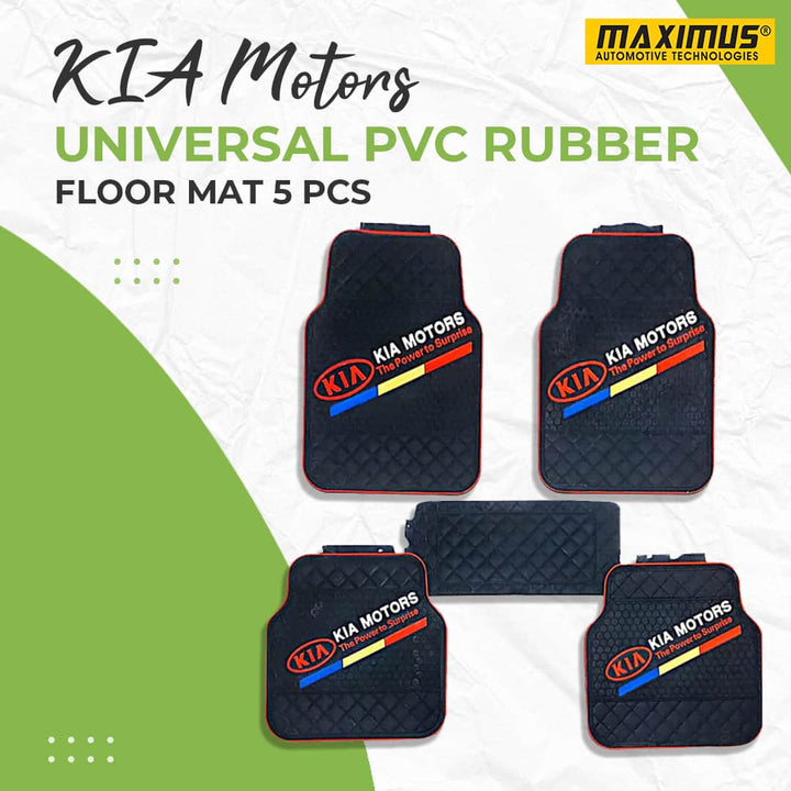 KIA Motors Universal PVC Rubber Floor Mat Mix Design 5 Pcs