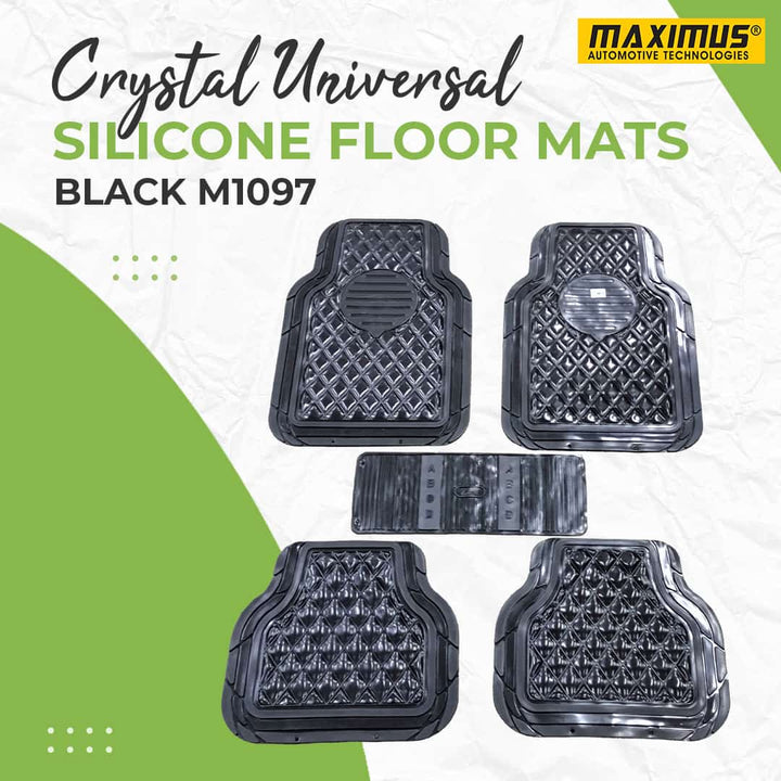 Crystal Universal Silicone Floor Mats Black Mix Design M1097 - Design A