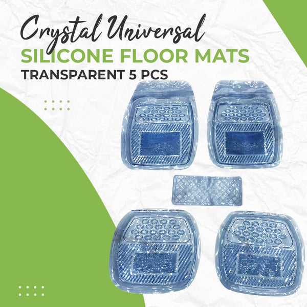 Crystal Universal Silicone Floor Mats Transparent  Mix Design 5 Pcs (050) - Design G