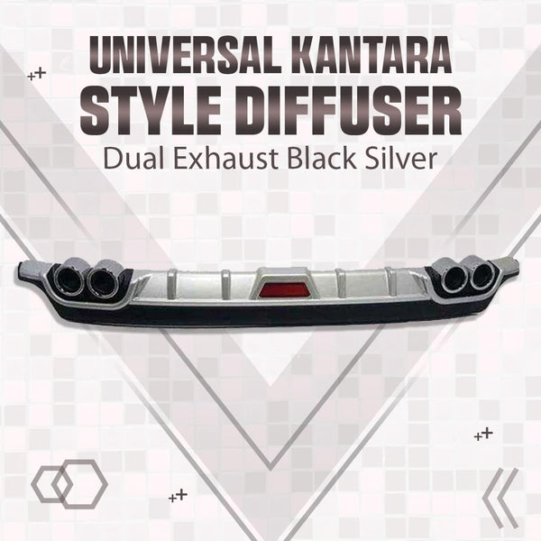 Universal Kantara Style Diffuser Dual Exhaust Black Silver