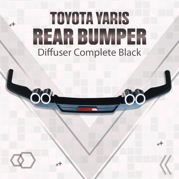 Toyota Yaris Rear Bumper Diffuser Complete Black - Model 2020-2021