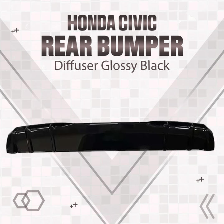 Honda Civic Rear Bumper Diffuser Glossy Black - Model 2022-2024