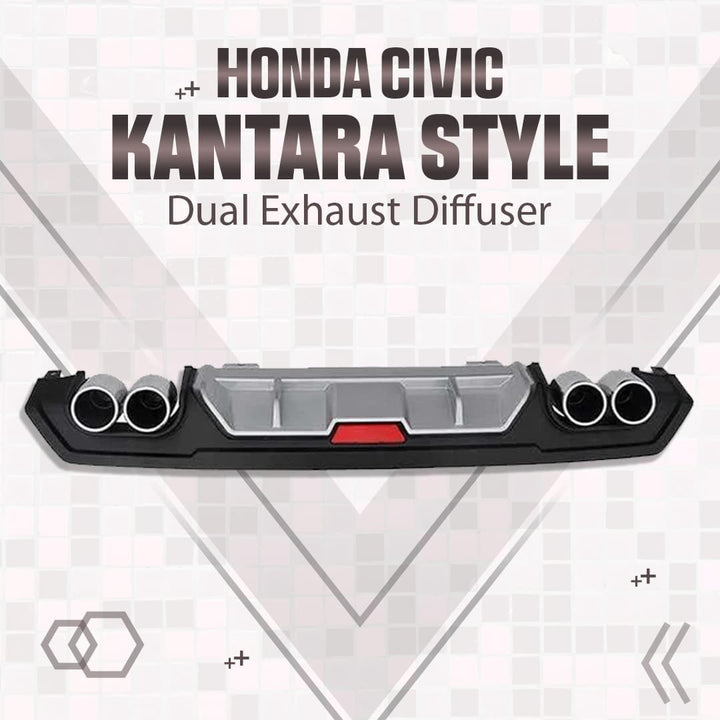 Honda Civic Kantara Style Dual Exhaust Diffuser- Model 2016-2021