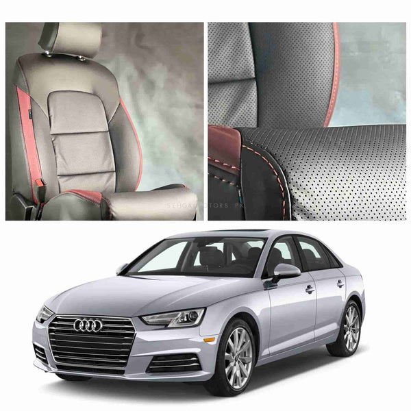 Audi A4 Breathable Black Red Seat Covers - Model 2021-2024