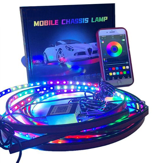 Car Flexible LED Strip Automobile Chassis APP Control RGB Decorative Atmosphere Lamps 90x120