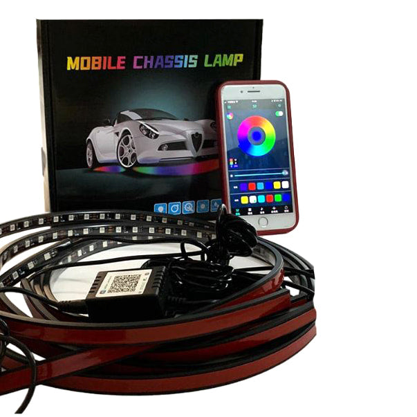 Car Flexible LED Strip Automobile Chassis APP Control RGB Decorative Atmosphere Lamps 90x120