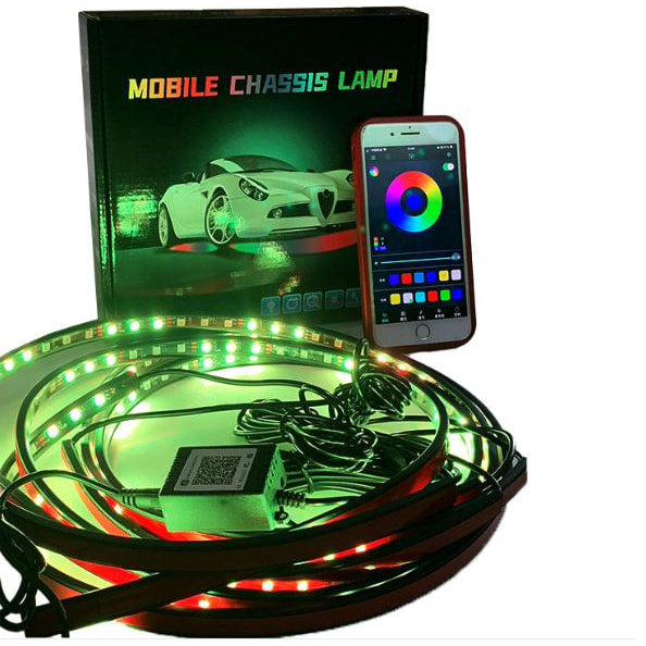 Car Flexible LED Strip Automobile Chassis APP Control RGB Decorative Atmosphere Lamps 90x120