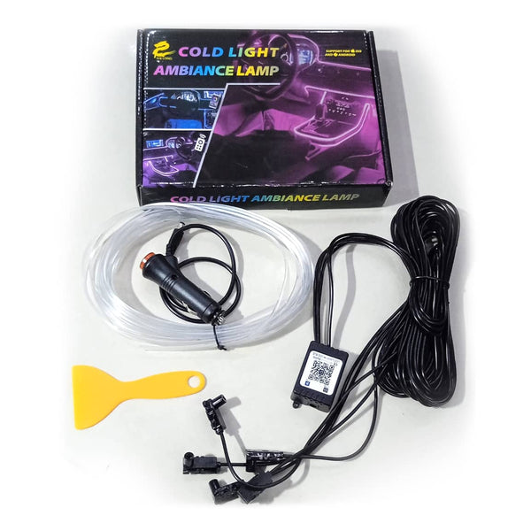 5 in 1 RGB LED Car Interior Ambient Light - Single Color | App Controlled