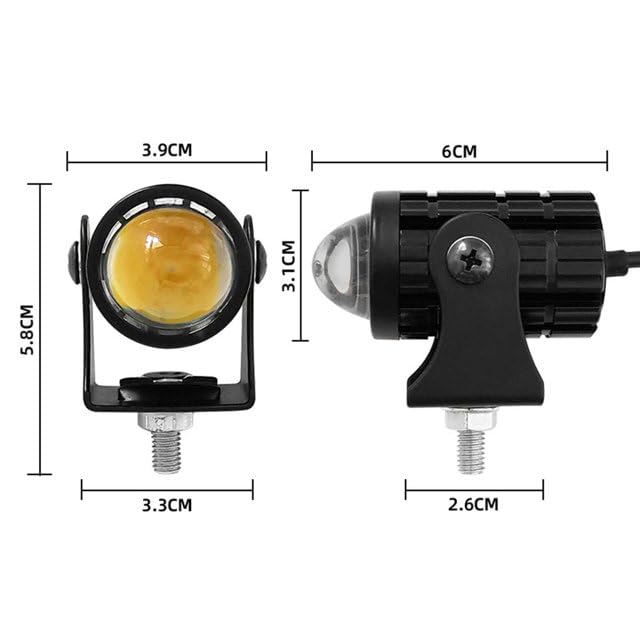 Mini Driving Lights Motorcycle Bike 2 Wires