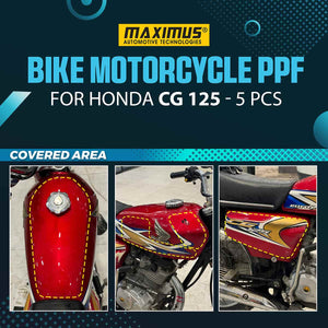 Maximus Bike MotorCycle PPF For Honda CG 125 - 5 PCS - Die Cut Paint Protection Film Pieces