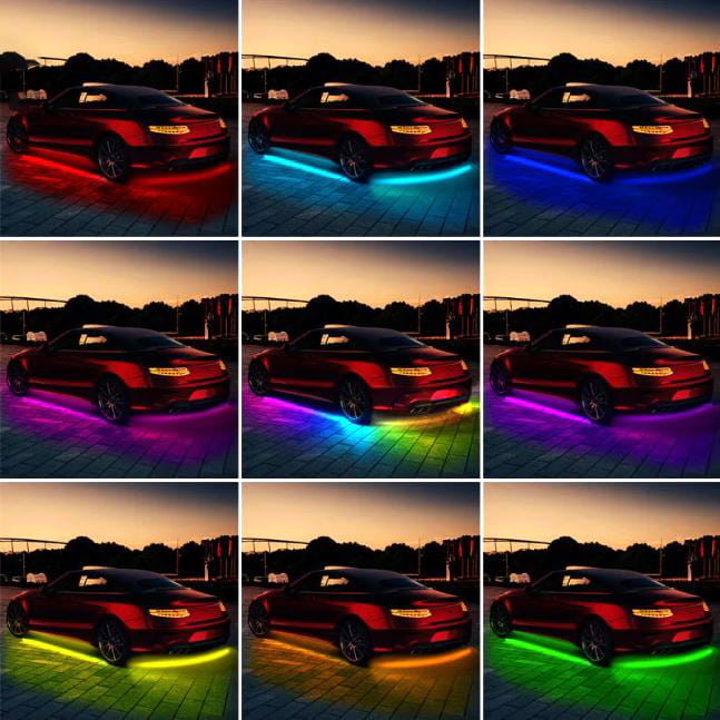 Car Flexible LED Strip Automobile Chassis APP Control RGB Decorative Atmosphere Lamps 90x150