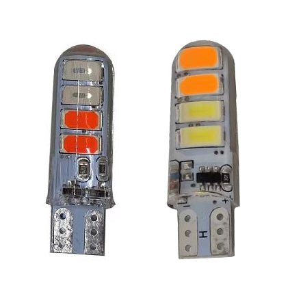 Dual Color Flash Bulb T10 Silicone Lamps Pair