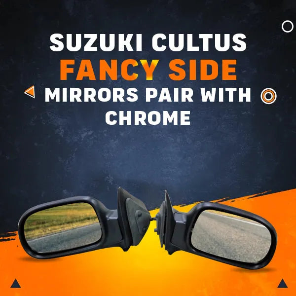 Suzuki Cultus Fancy Side Mirrors Pair With Chrome - Model 2007- 2017