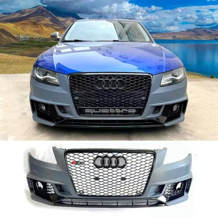 Audi A4 RS4 Front Bumper With Grill And  Back Bumper Diffuser - Model 2021-2024