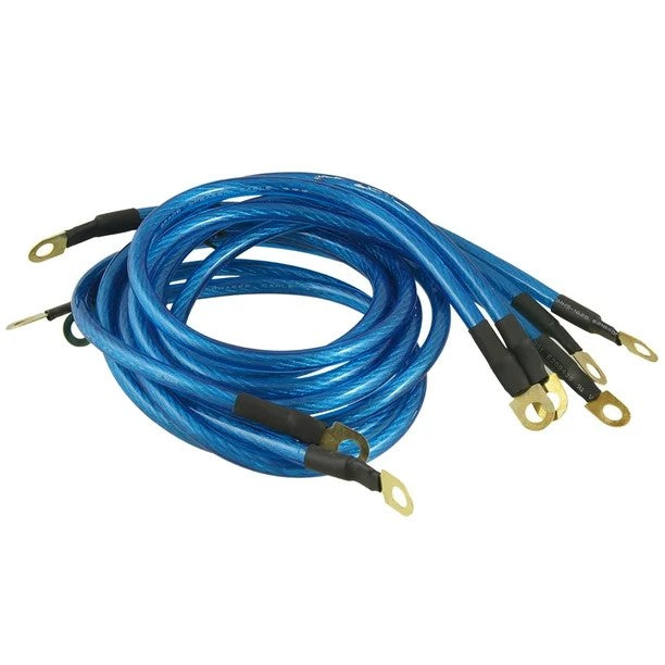 HKS Ground Wiring Kit For Voltage Stabilization and Uniform Current Flow Blue