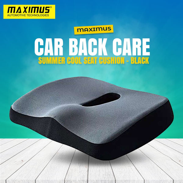 Maximus Car Back Care Summer Cool Seat Cushion - Black