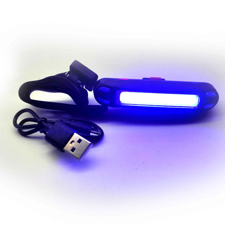 USB Rechargeable Light For Cycle/Motorcycle Bikes Red-Blue