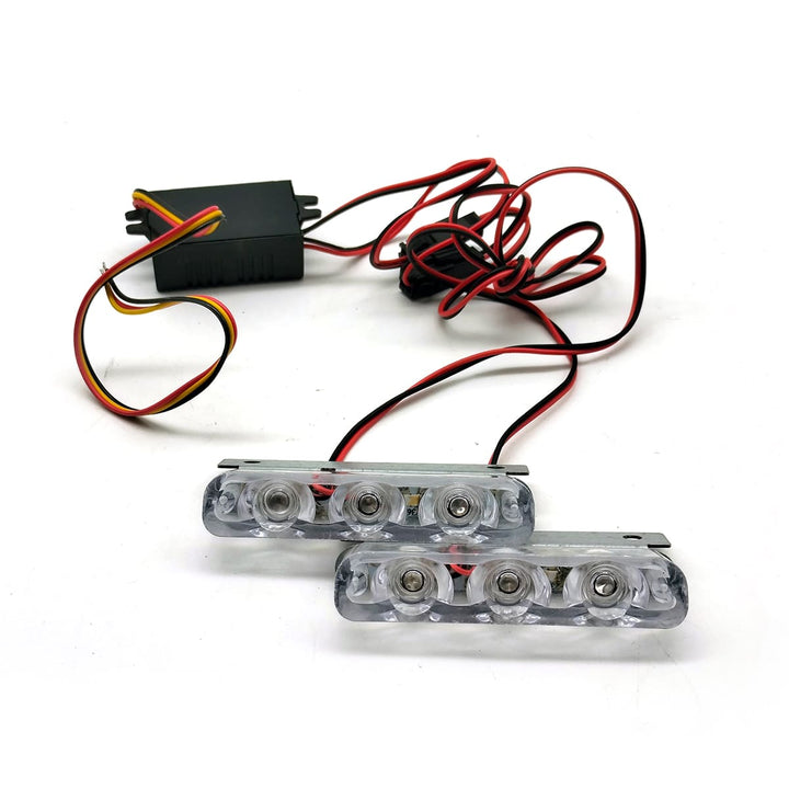 Police Flasher Light 3 LED For Bikes Red Blue Pair ZW327