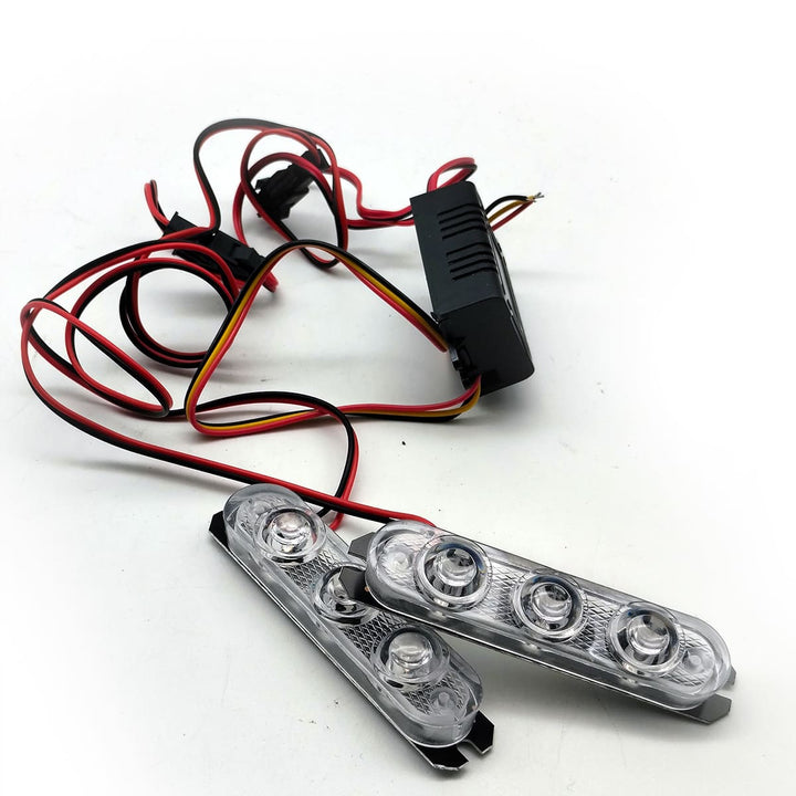 Police Flasher Light 3 LED For Bikes Red Blue Pair ZW323