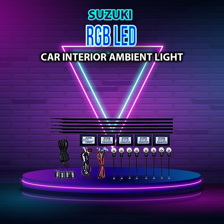18 in 1 RGB LED Car Interior Ambient Light - 64 Colors
