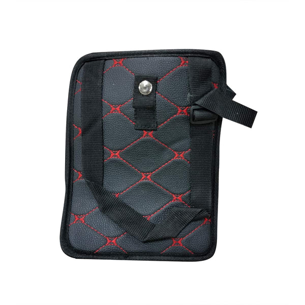 7D Style Small Travel Carry Leather Bag - Black Red