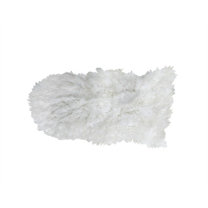 Universal Heavy Fur Style Dashboard Carpet Mat Cut Size - White