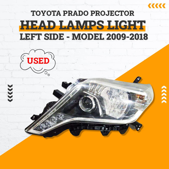 Used-Toyota Prado Projector Head Lamps Light Left Side - Model 2009-2018