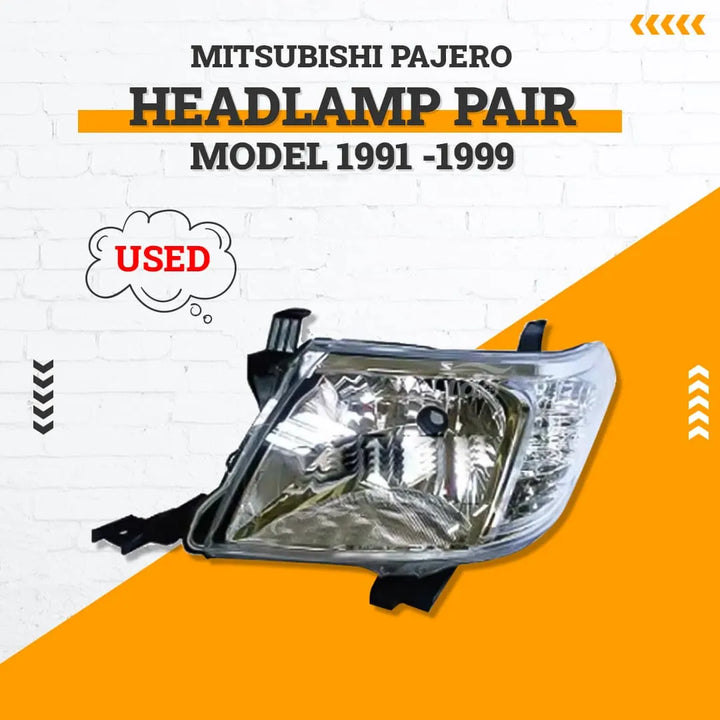 Used Mitsubishi Pajero Headlamp Pair Used - Model 1991 -1999