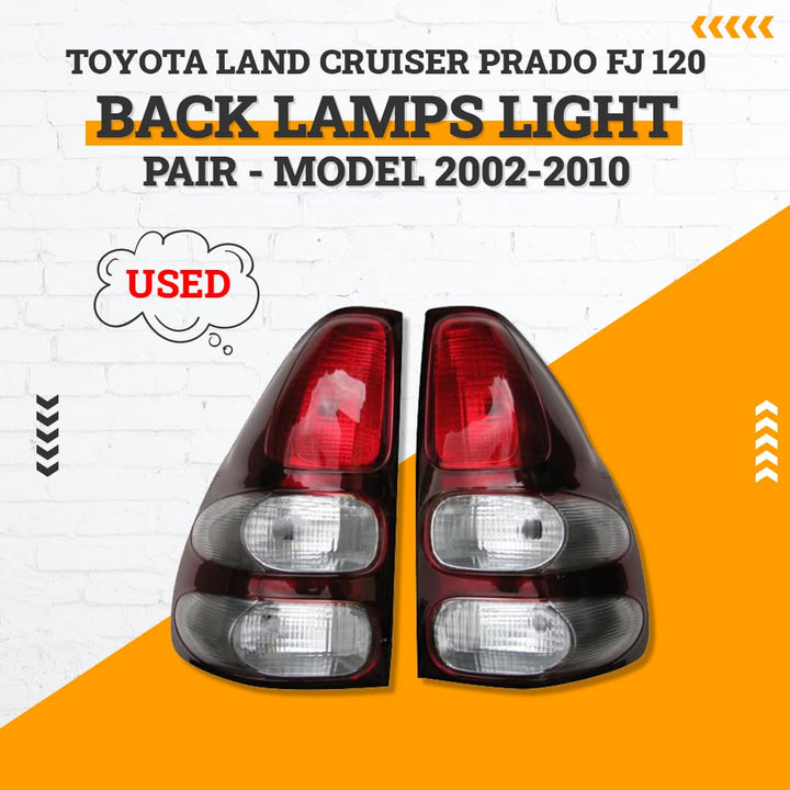 Used Toyota Land Cruiser Prado FJ 120 Back Lamps Light Pair- Model 2002-2010