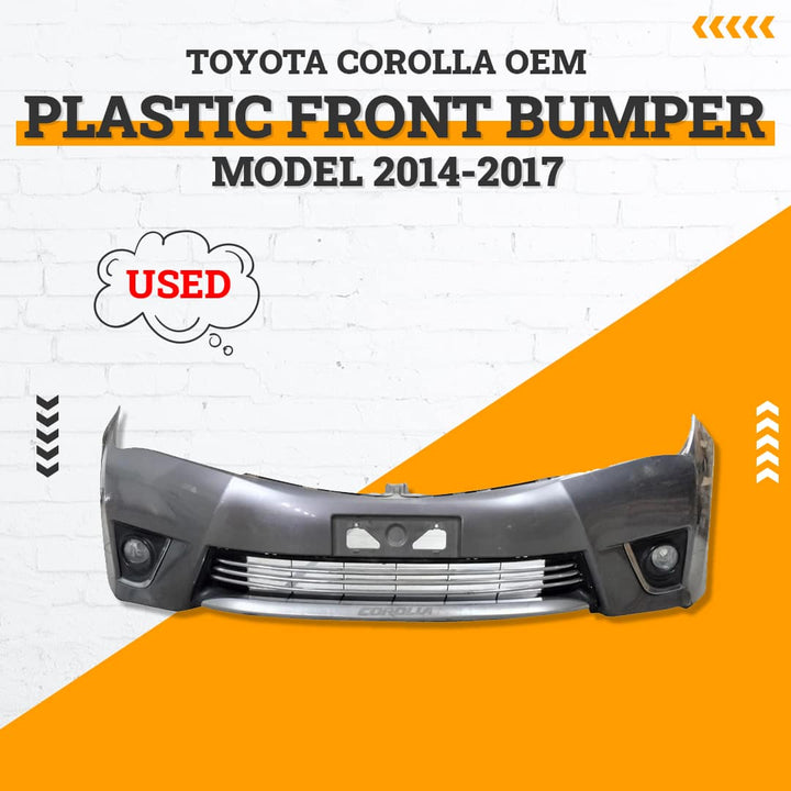 Used Toyota Corolla OEM Plastic Front Bumper - Model 2014-2017