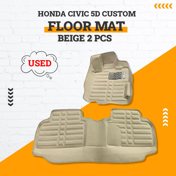 Used Honda Civic 5D Custom Floor Mat Beige 2 Pcs - Model 2012-2016