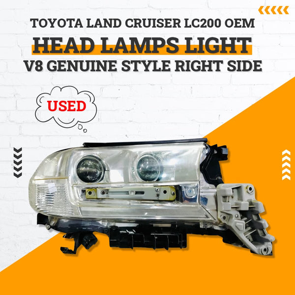 Used Toyota Land Cruiser LC200 OEM Head Lamps Light V8 Genuine Style Right Side - Model 2015-2021