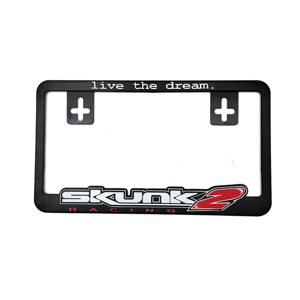 Skunk 2 Plastic License Number Plate Frame For Cars Black - Each