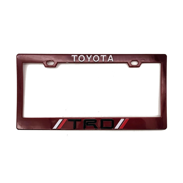 Toyota TRD Plastic License Number Plate Frame For Cars Red - Each