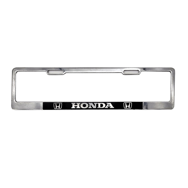 Honda Logo UK Style Metal License Number Plate Frame For Cars Chrome - Each