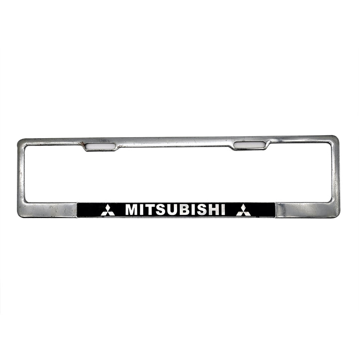 Mitsubishi Logo UK Style Metal License Number Plate Frame For Cars Chrome - Each