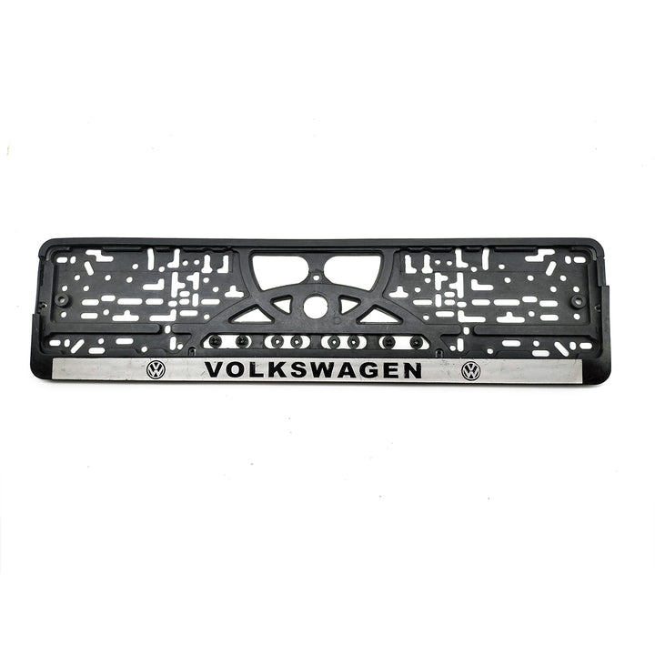 Volkswagen Logo UK Style Plastic  License Number Plate Frame For Cars Black - Each