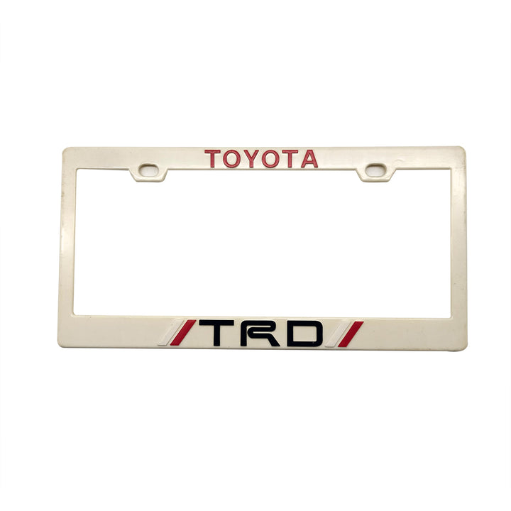 Toyota TRD Plastic License Number Plate Frame For Cars Off White - Each