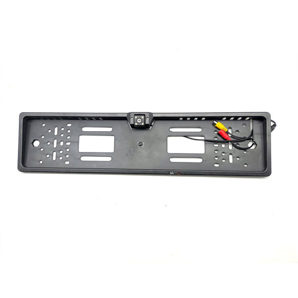 UK Style Plastic License Number Plate Frame For Cars With 4 LED Camera Black - Each