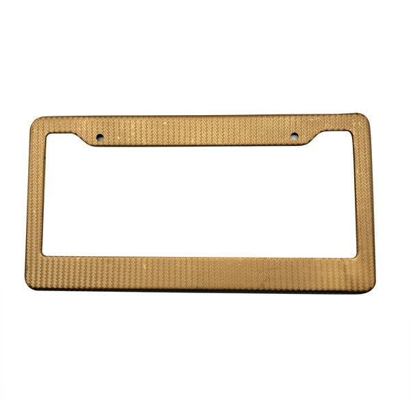 Plastic Carbon Fiber License Number Plate Frame For Cars Golden - Each