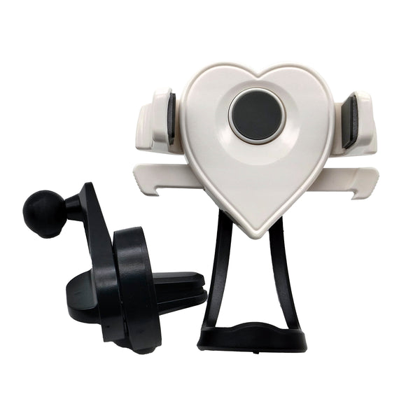 Heart Shape AC Grill Mobile Holder White Grey - A70331