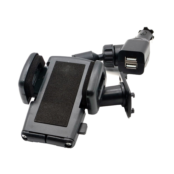 Heavy Duty Mobile Holder With 2 USB Ports Black - A70342