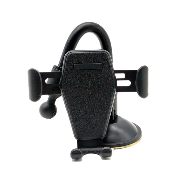 Rcozy Leather Design Long Stick Windshield Mobile Holder Black - 1815