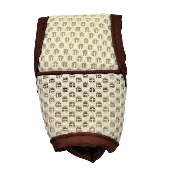 Auto Mesh Fabric Gear Shift Knob Cover - Beige Brown