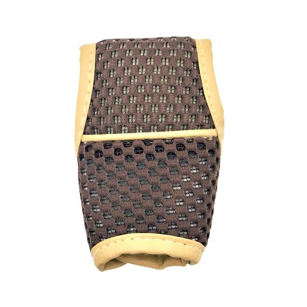 Auto Mesh Fabric Gear Shift Knob Cover - Coffee Beige