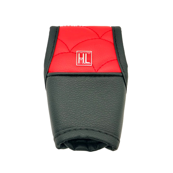 Hl Leather Type R Auto Gear Shift Knob Cover - Black With Red