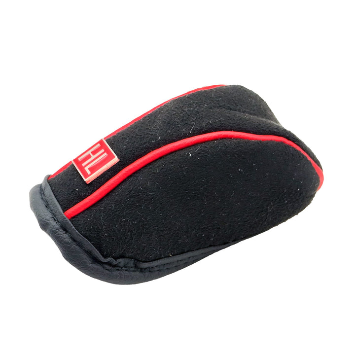 Hl Fleece Fabric Manual Gear Shift Knob Cover Type R Style - Black With Red