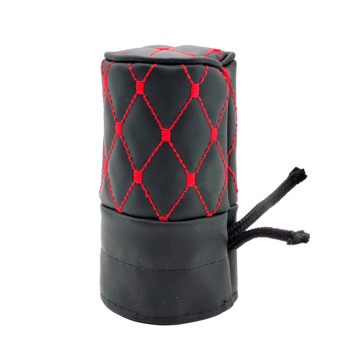 7D Style Manual Gear Shift Knob Cover - Black With Red