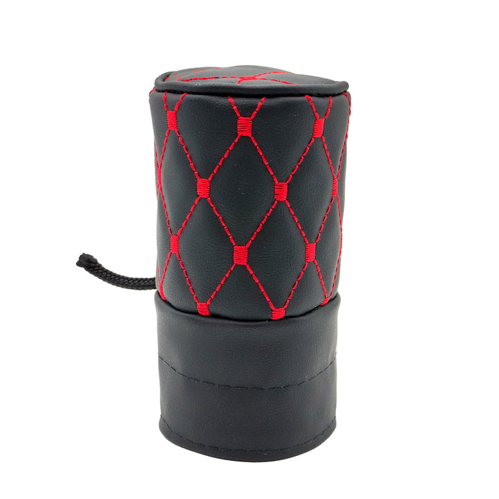 7D Style Manual Gear Shift Knob Cover - Black With Red